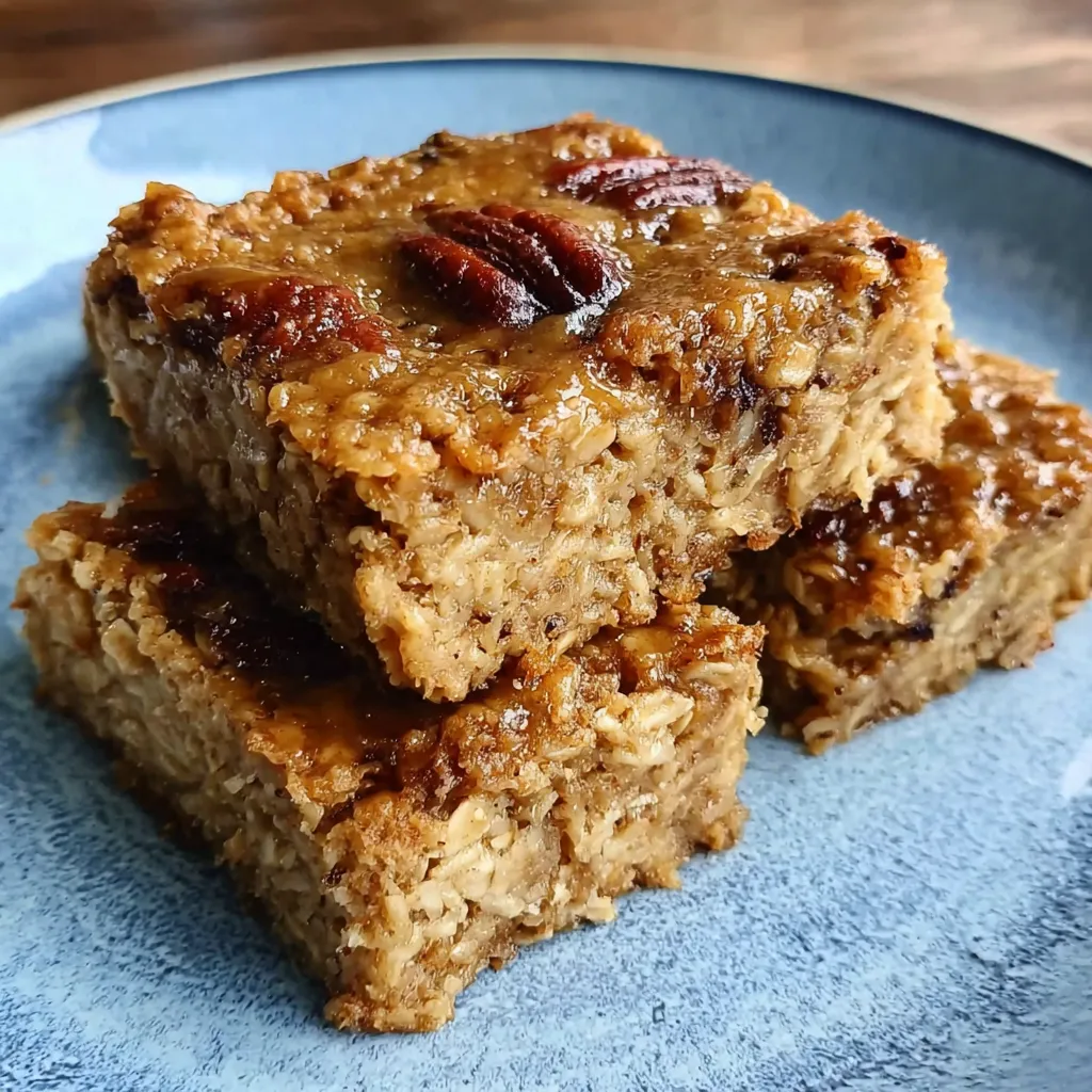 Close-up of banana oat bar showing chewy texture and chocolate chip mix-ins.