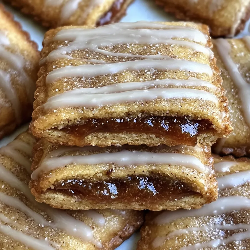 Brown sugar Pop Tart cookies with icing drizzle