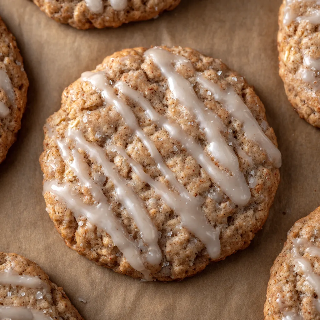 Cookies cooling on rack with glaze dripping
