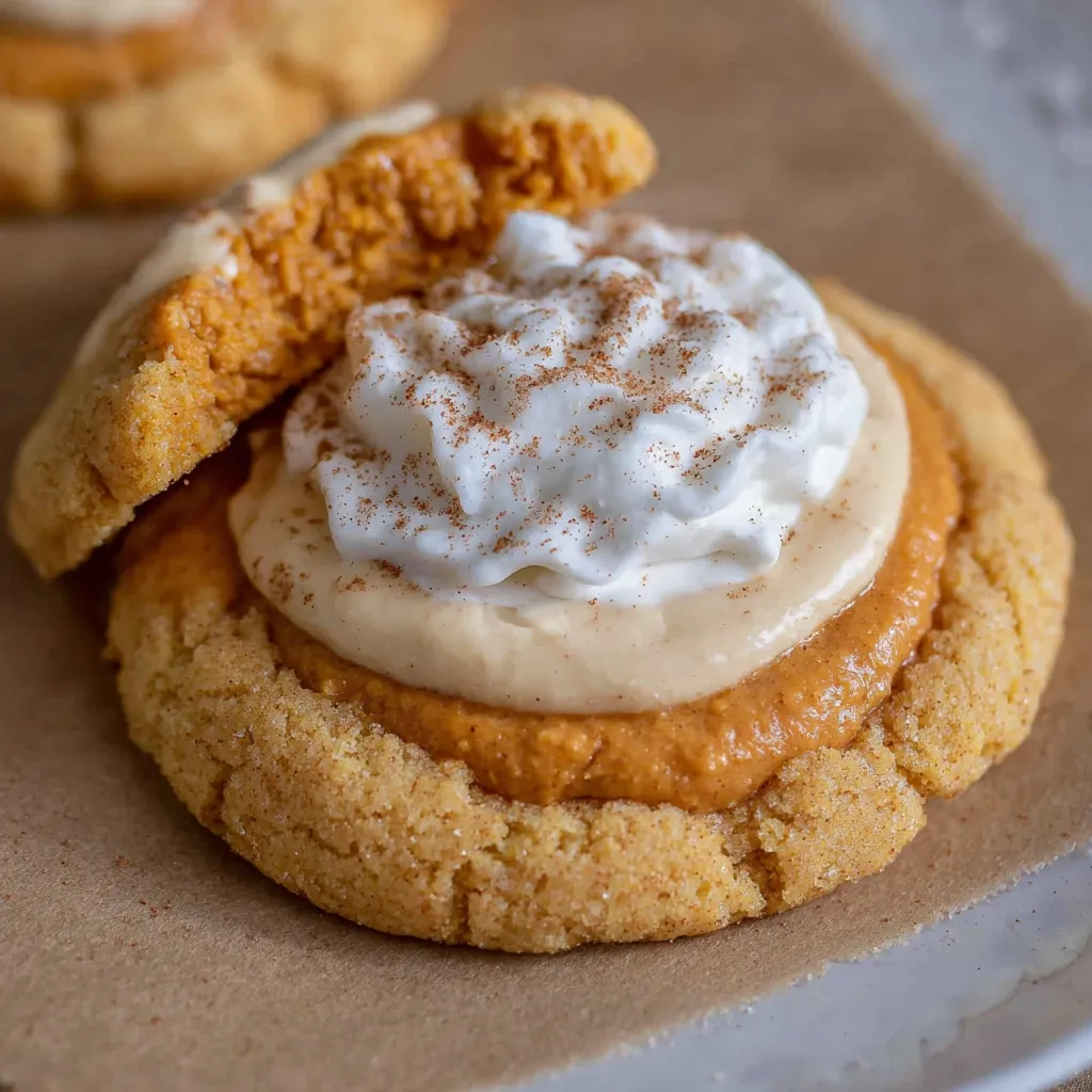 Tray of pumpkin pie cookies fresh from the oven