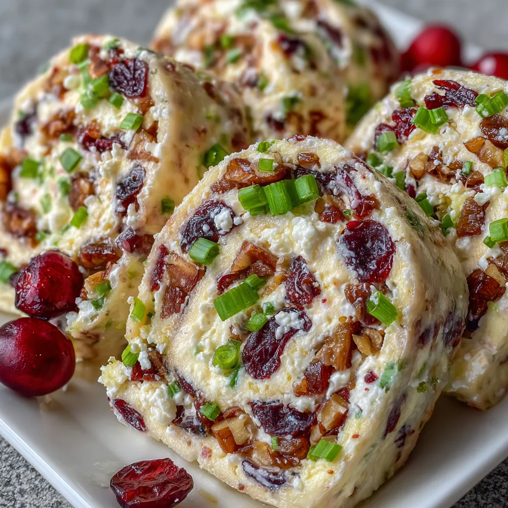 Close-up of sliced cranberry pinwheels