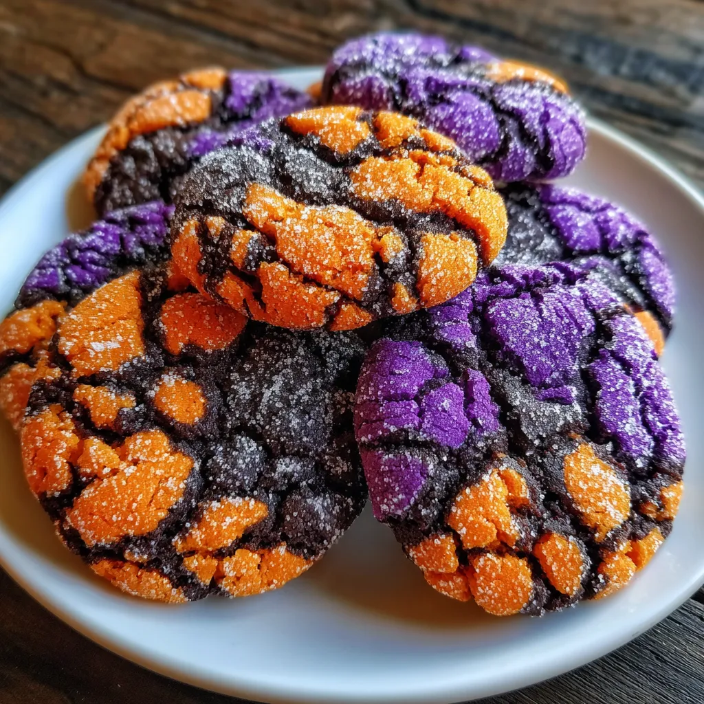 Tray of Halloween cookies cooling on parchment paper