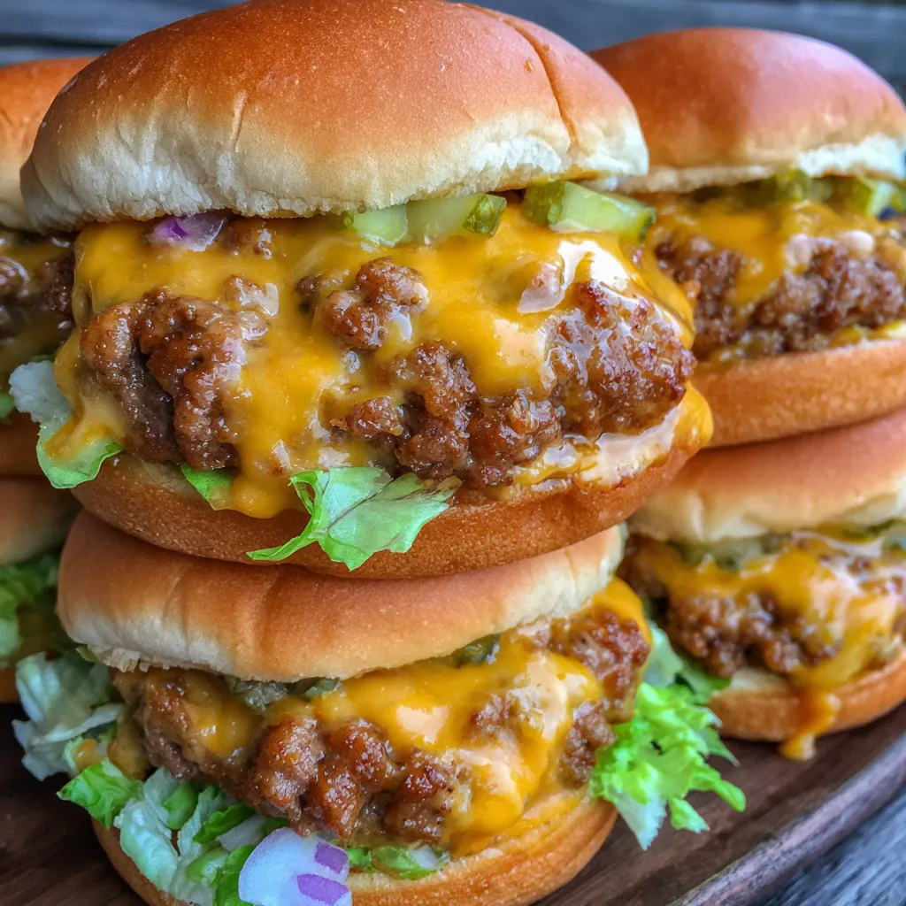 Platter of mini Big Mac sliders for game day