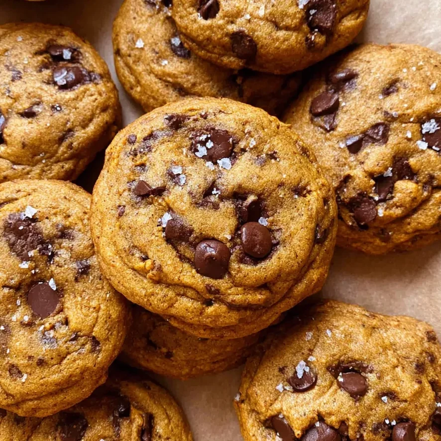 Close-up of a cookie broken in half with gooey chocolate center.