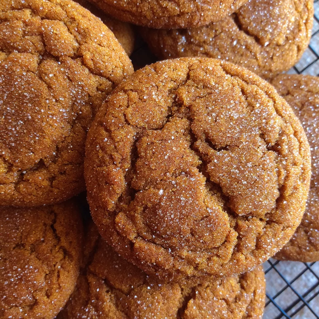 Baking tray of golden pumpkin cookies cooling on parchment.