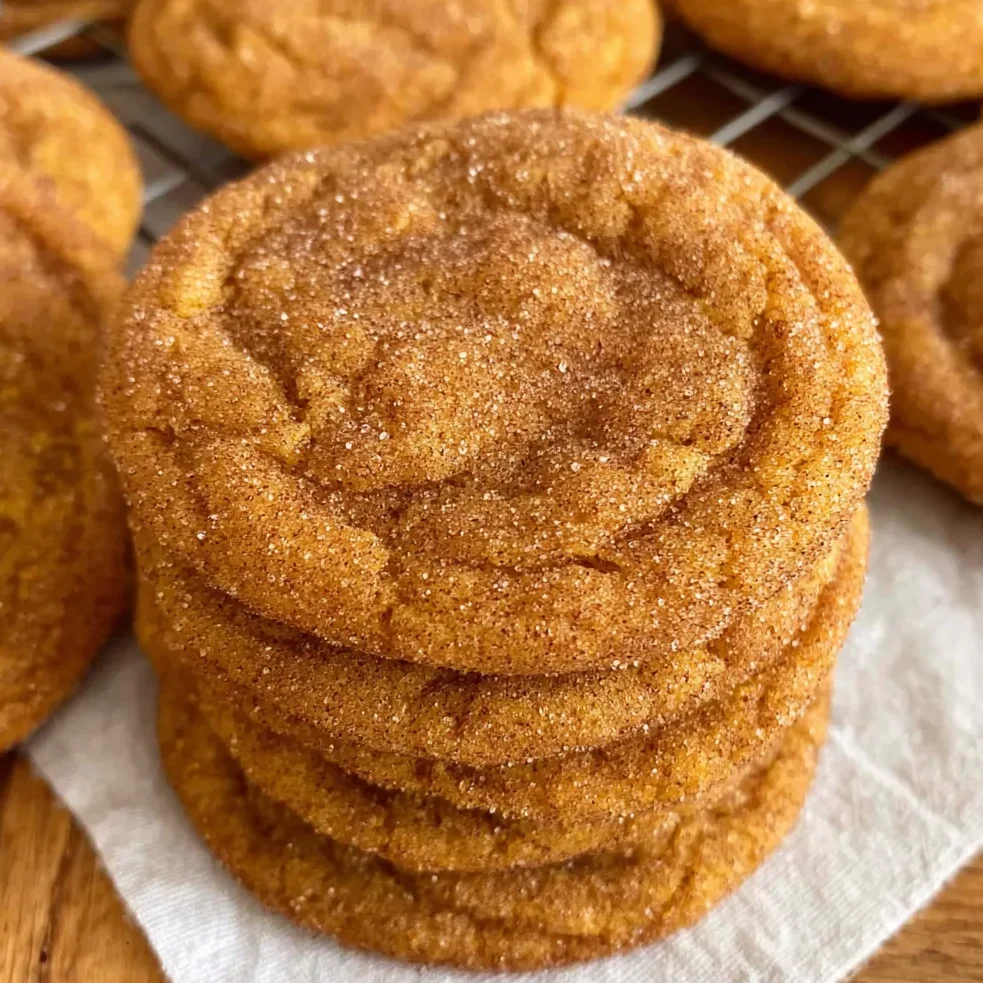 Cookies cooling on a rack with pumpkins in background