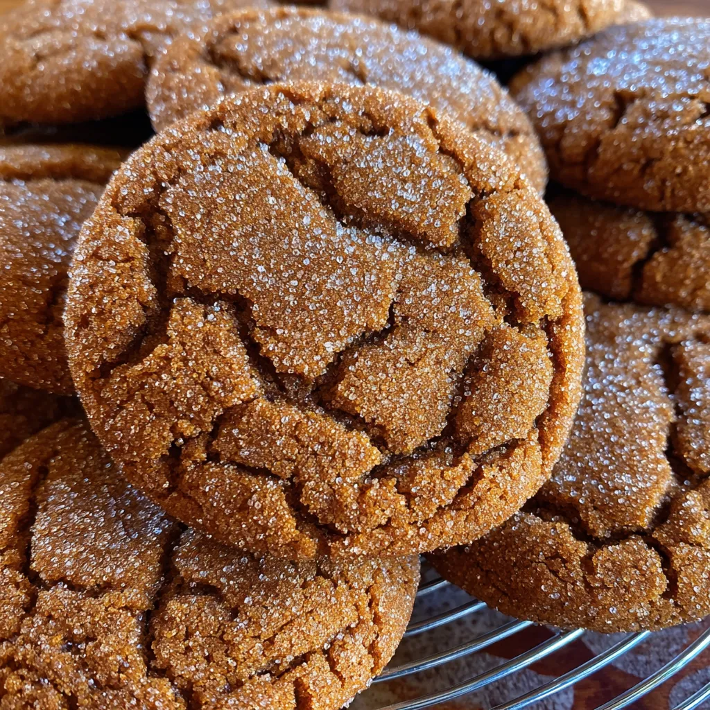 Close-up of chewy molasses cookie texture