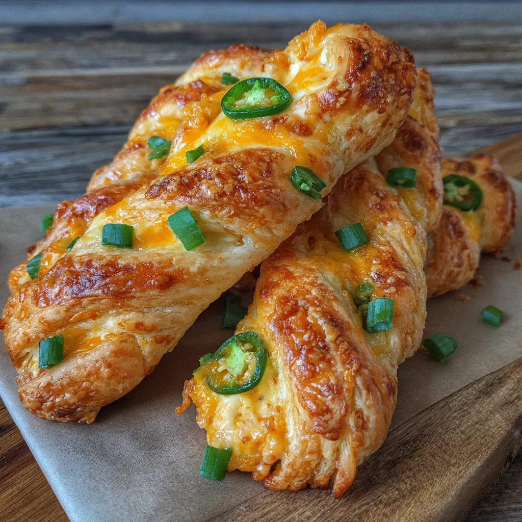 Golden jalapeño popper twists with melted cheese