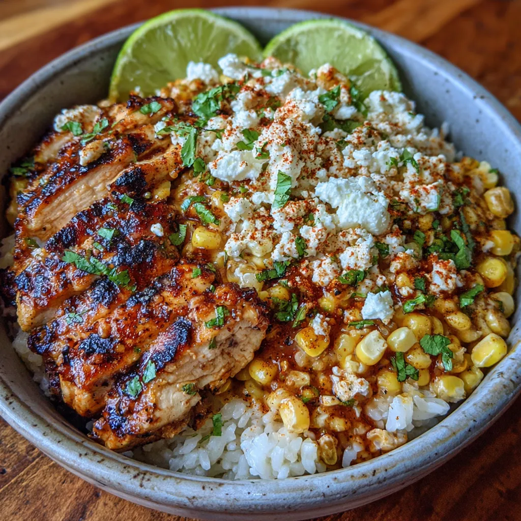 Multiple rice bowls arranged on a table with lime wedges and chili flakes.