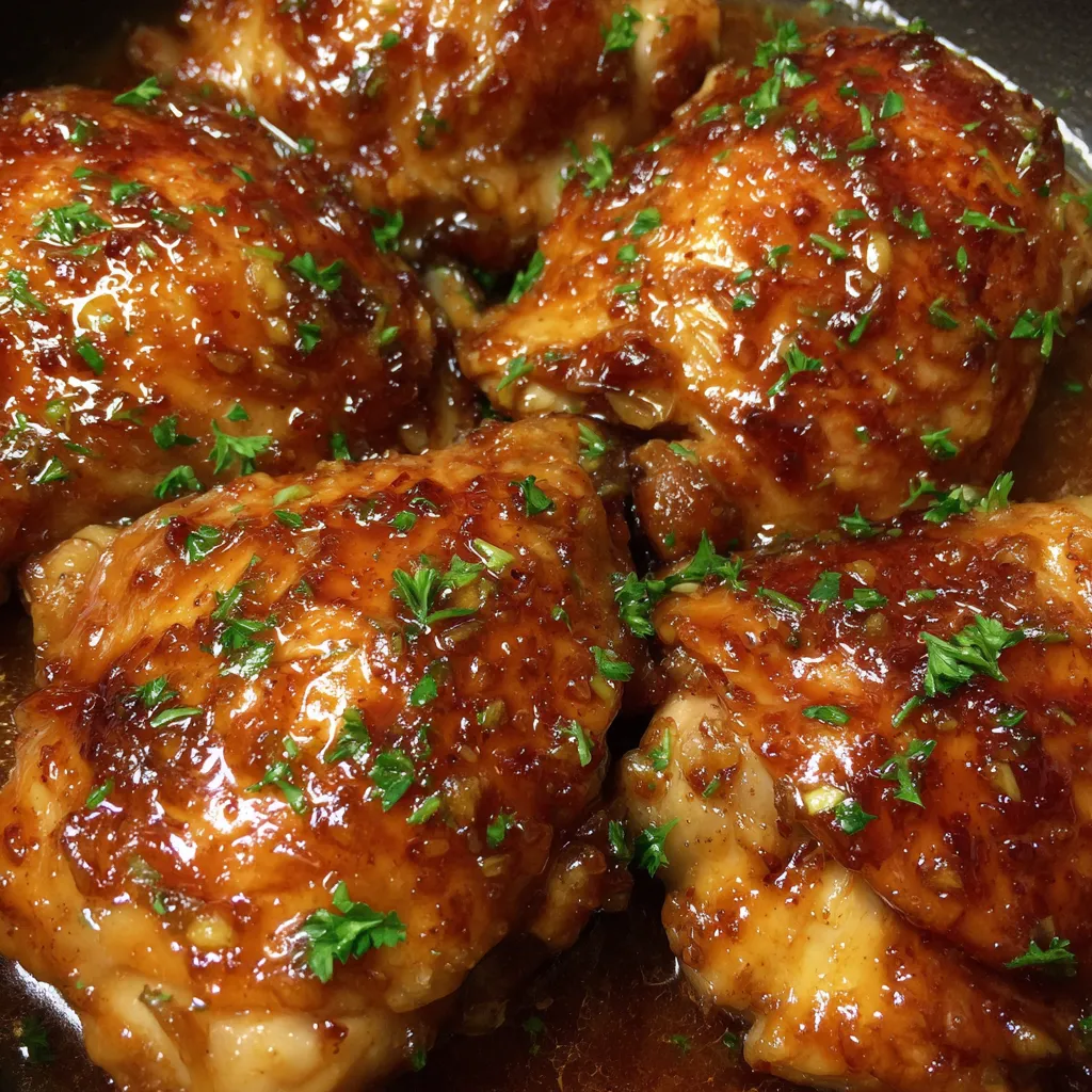 Bowl of brown sugar garlic chicken served with green onions
