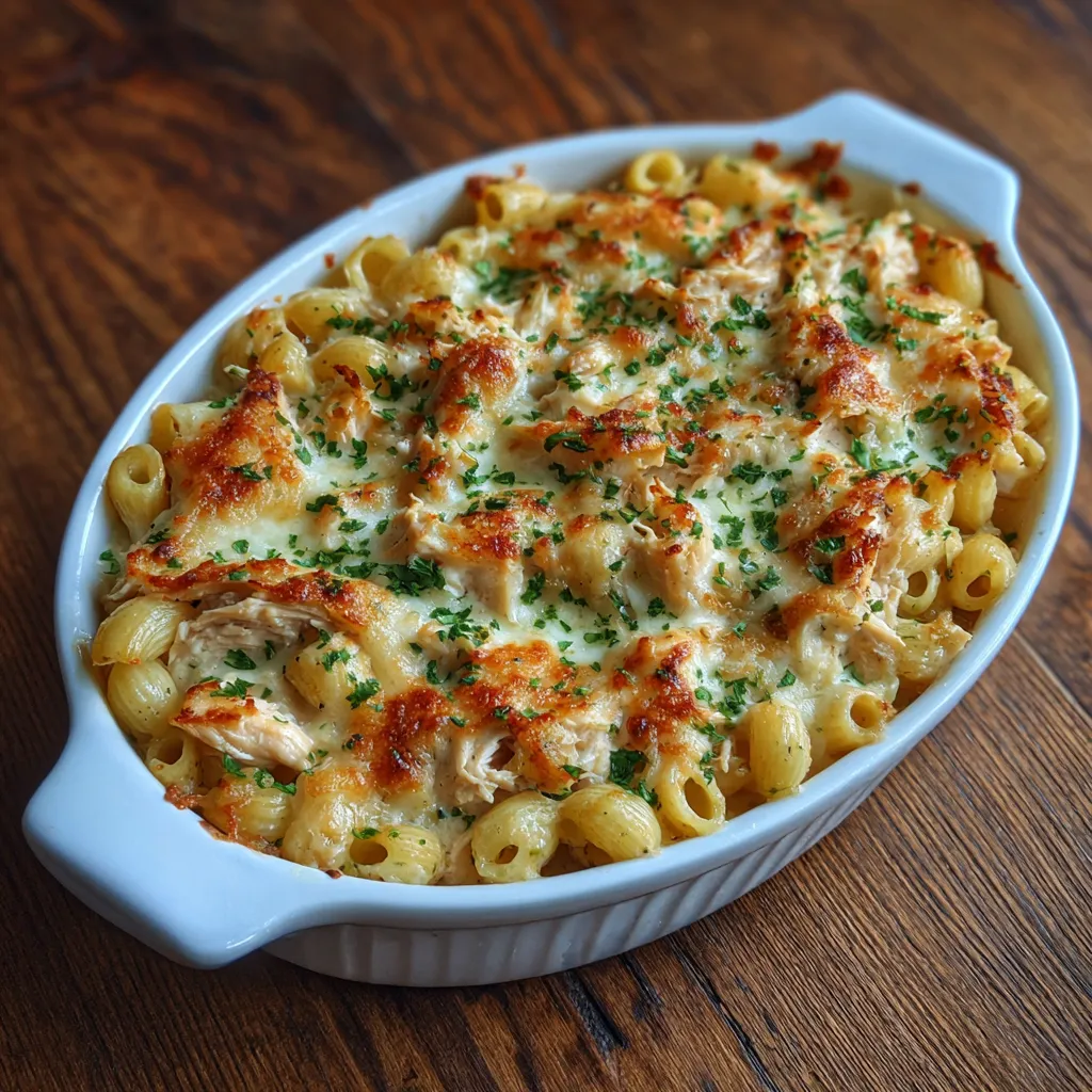 Spoon lifting melty cheesy pasta from casserole