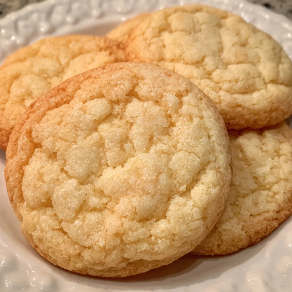 Close-up of sugar cookie with golden edges