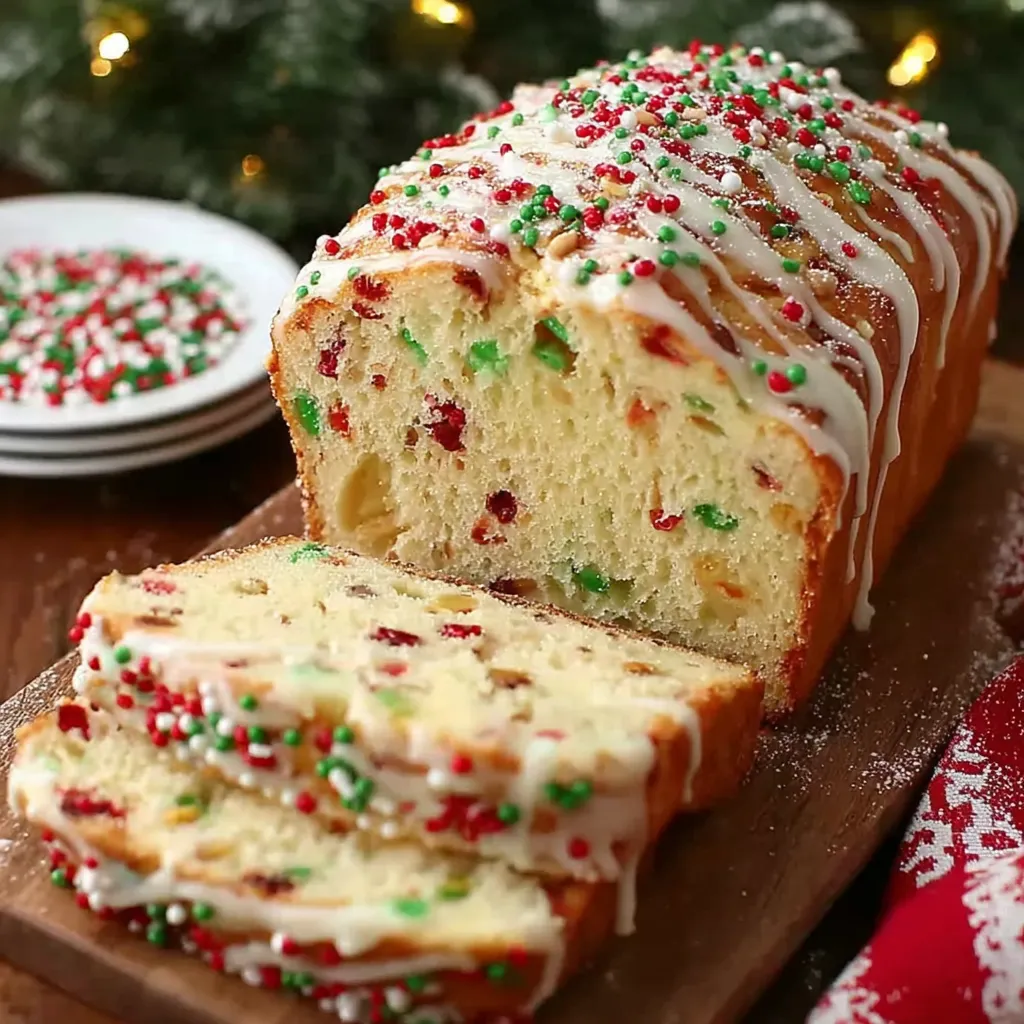 Festive Christmas bread dusted with powdered sugar