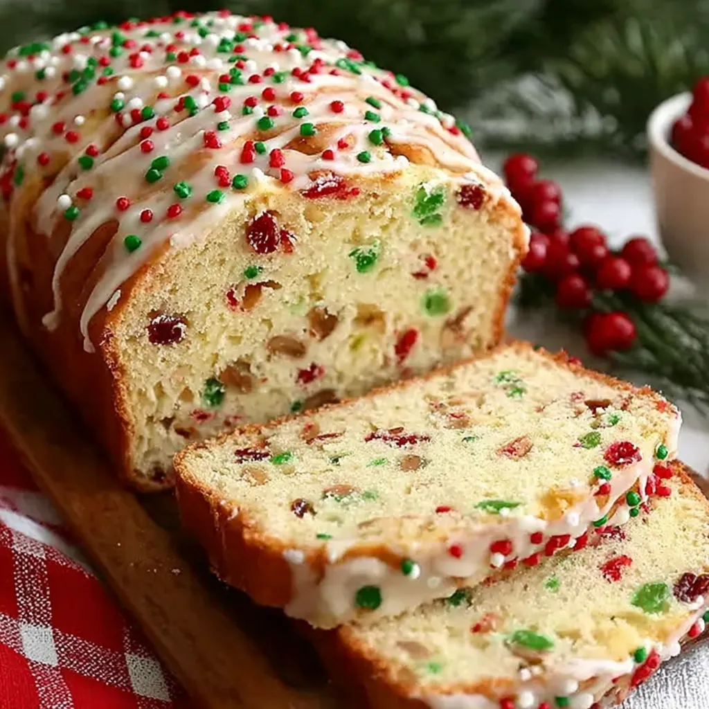 Slice of warm Christmas bread with butter and cinnamon