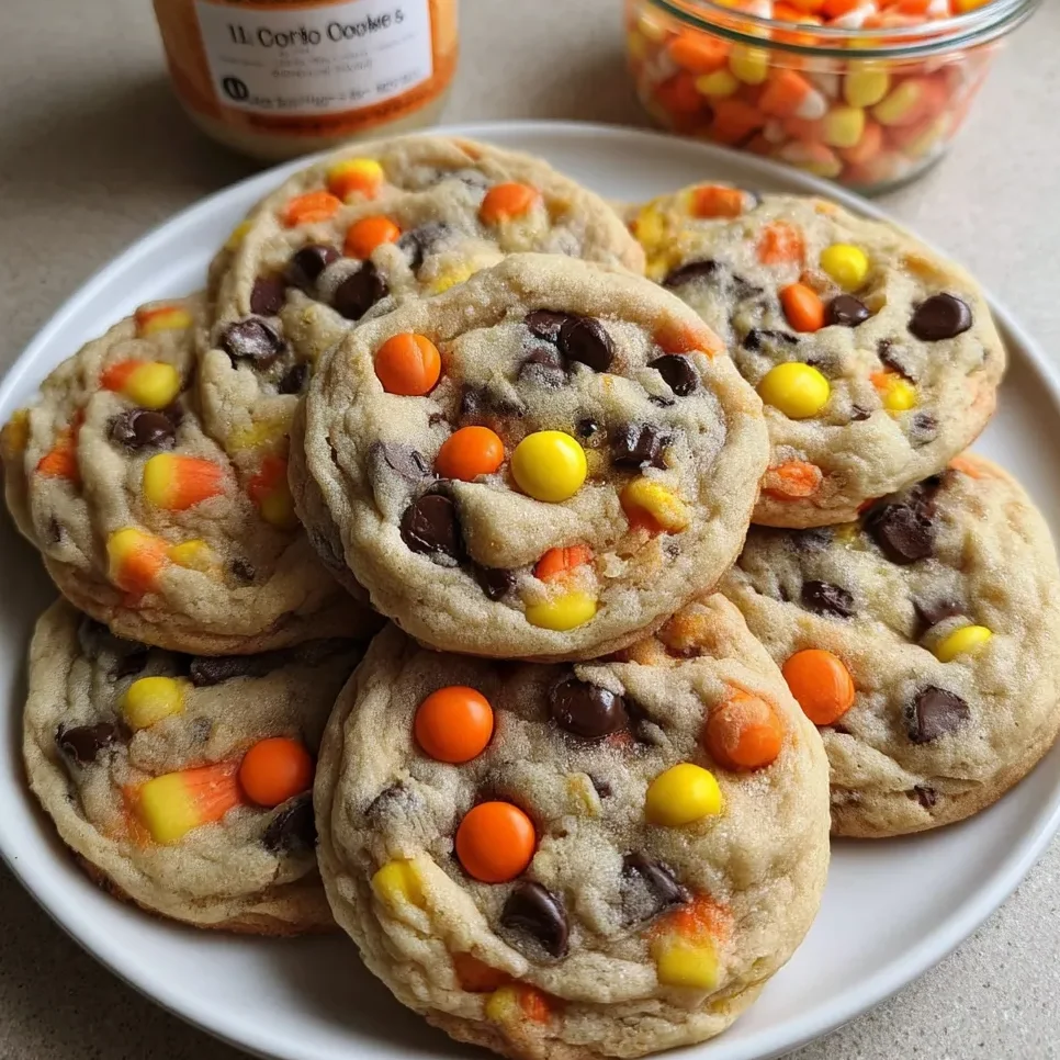 Tray of Halloween cauldron cookies with bright toppings