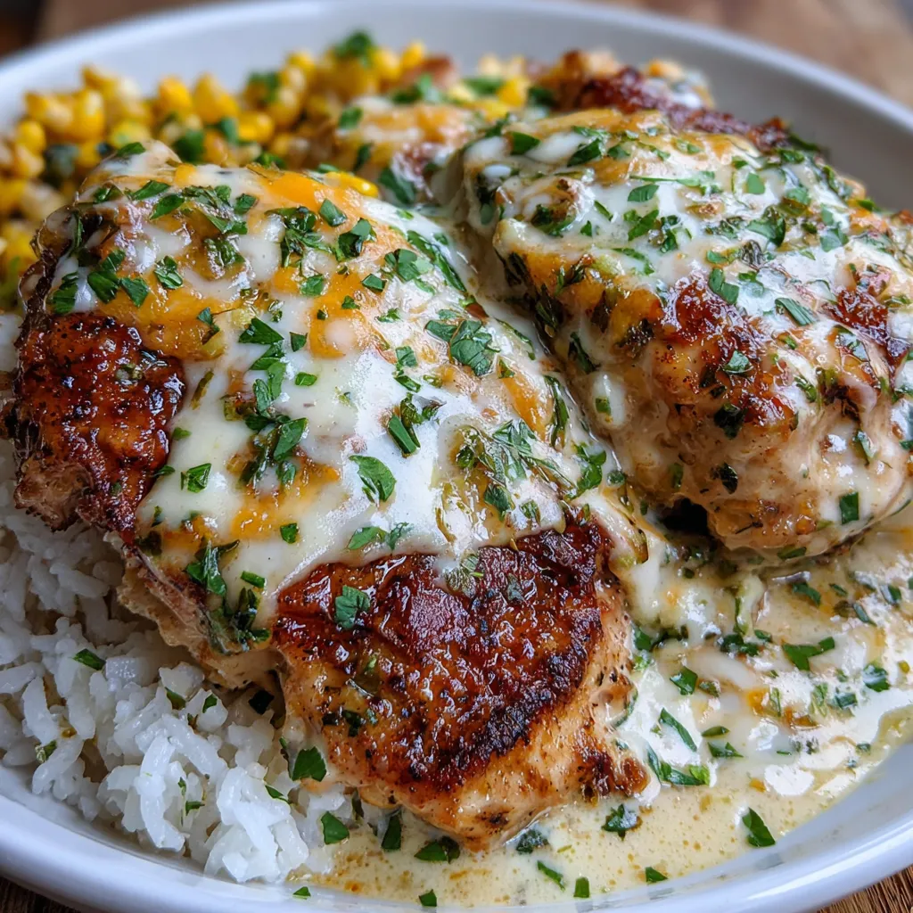 Close-up of chicken with melted cheese and spices