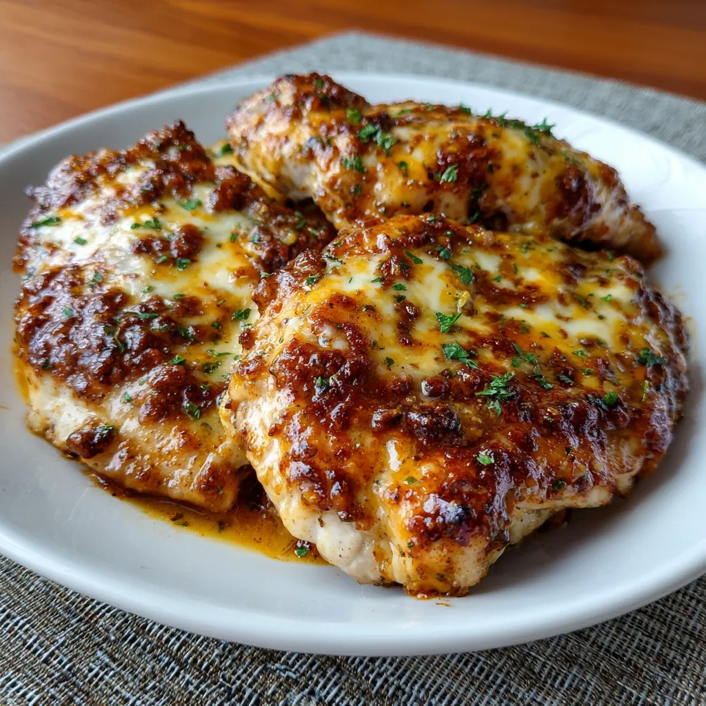 Spoon pouring cheese sauce over Mexican spiced chicken