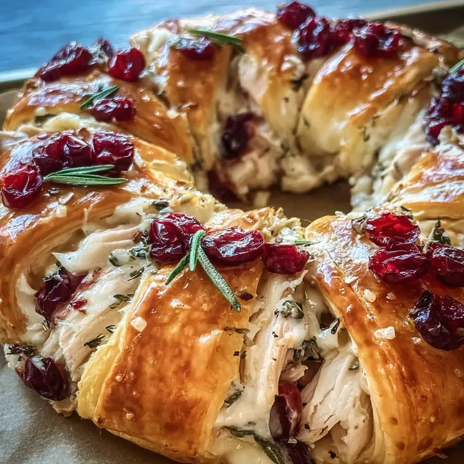Close-up of slice showing melted cheese and cranberry filling