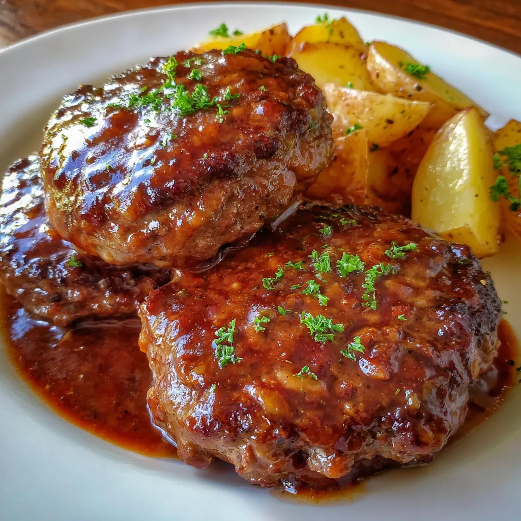 Amish hamburger steak bake