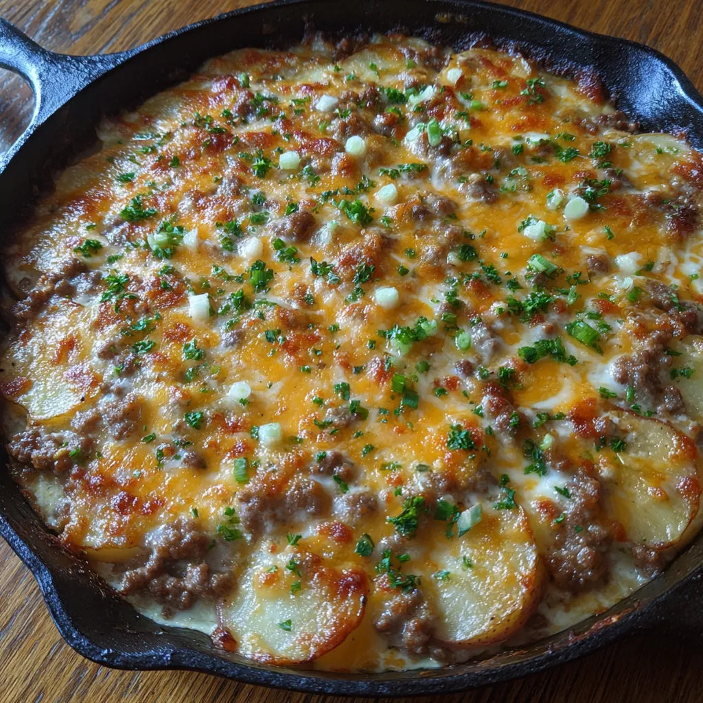 Potato casserole fresh from oven
