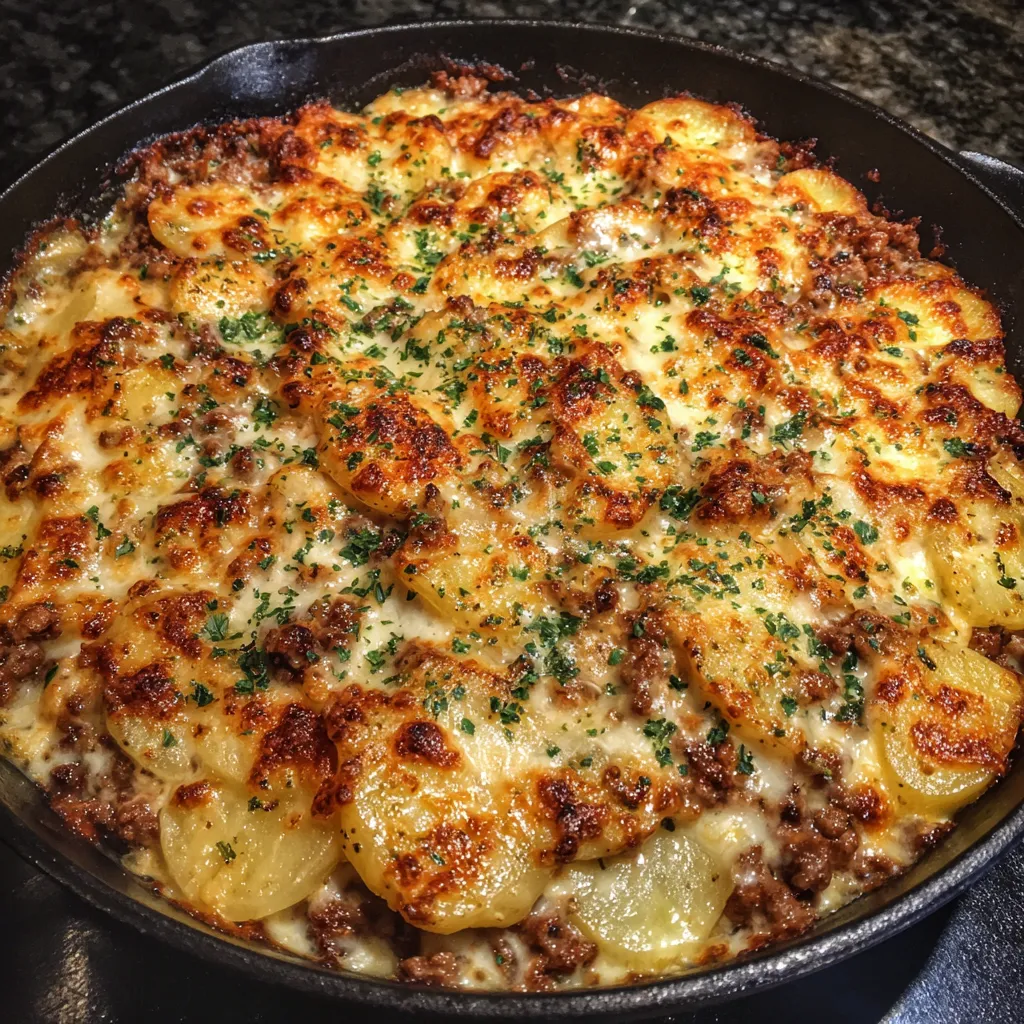 Spoonful of beef potato casserole