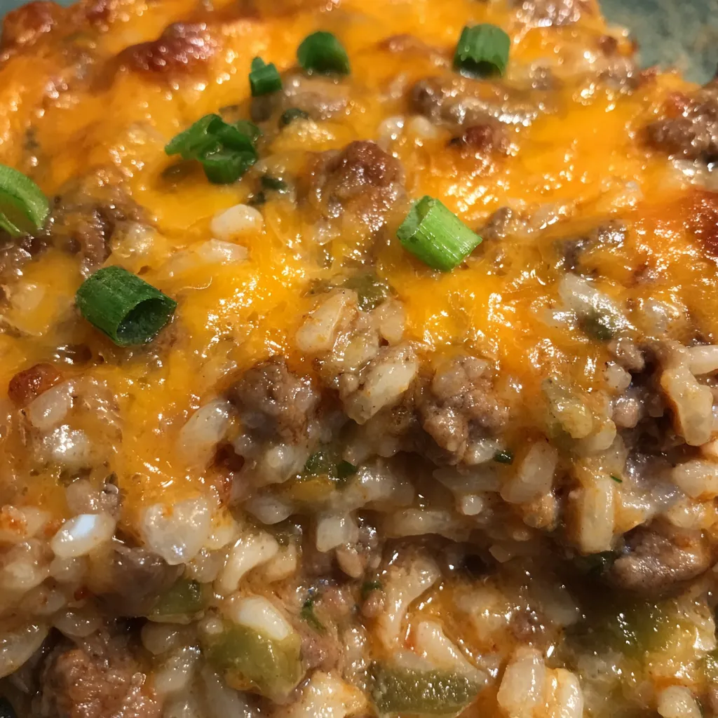 Rice casserole fresh from oven