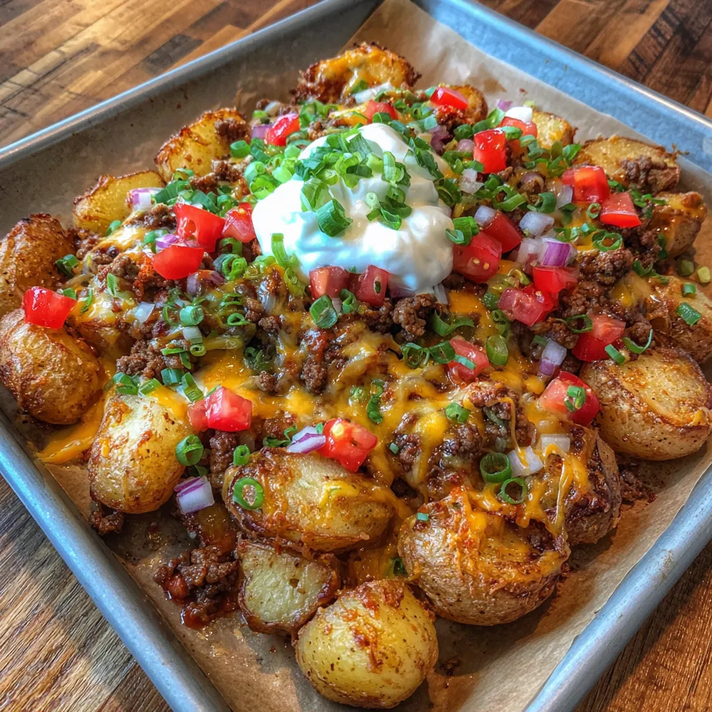Close-up of taco potatoes