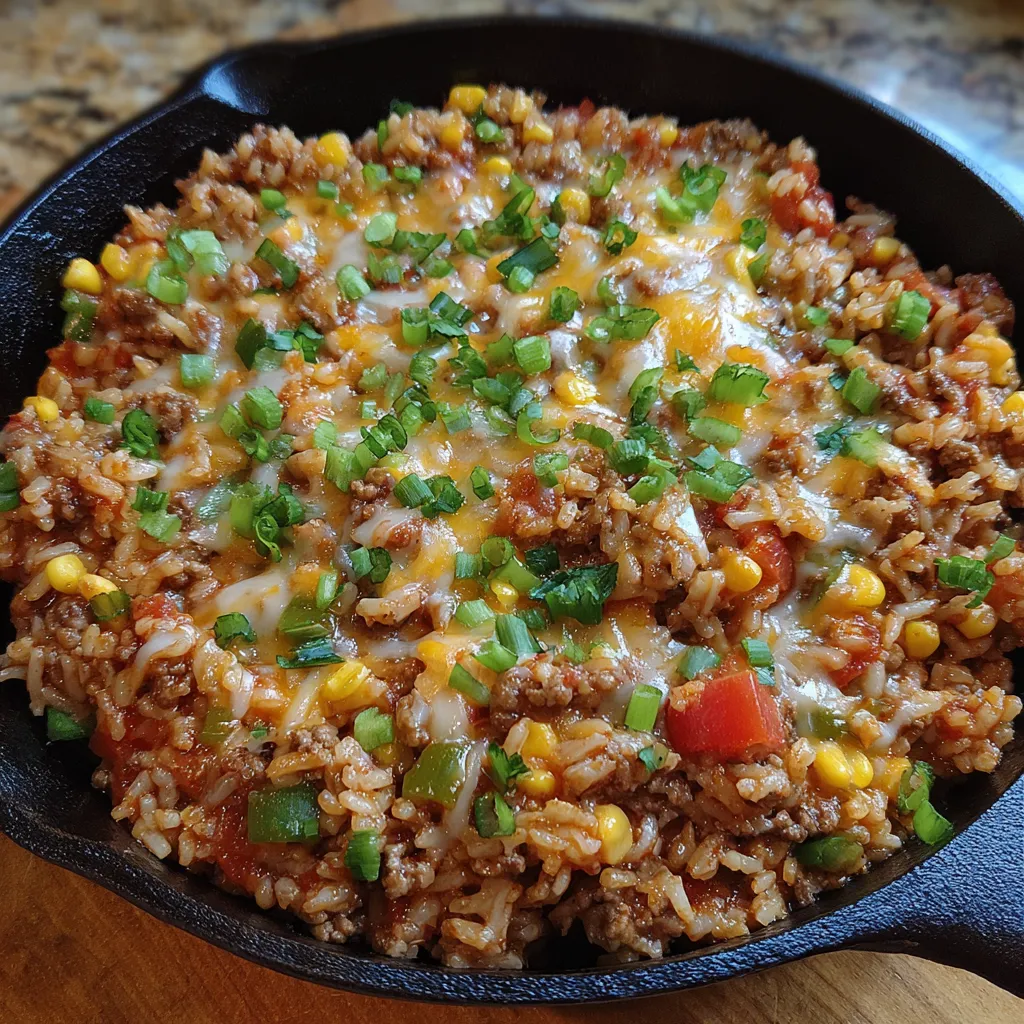 Close-up of taco rice serving
