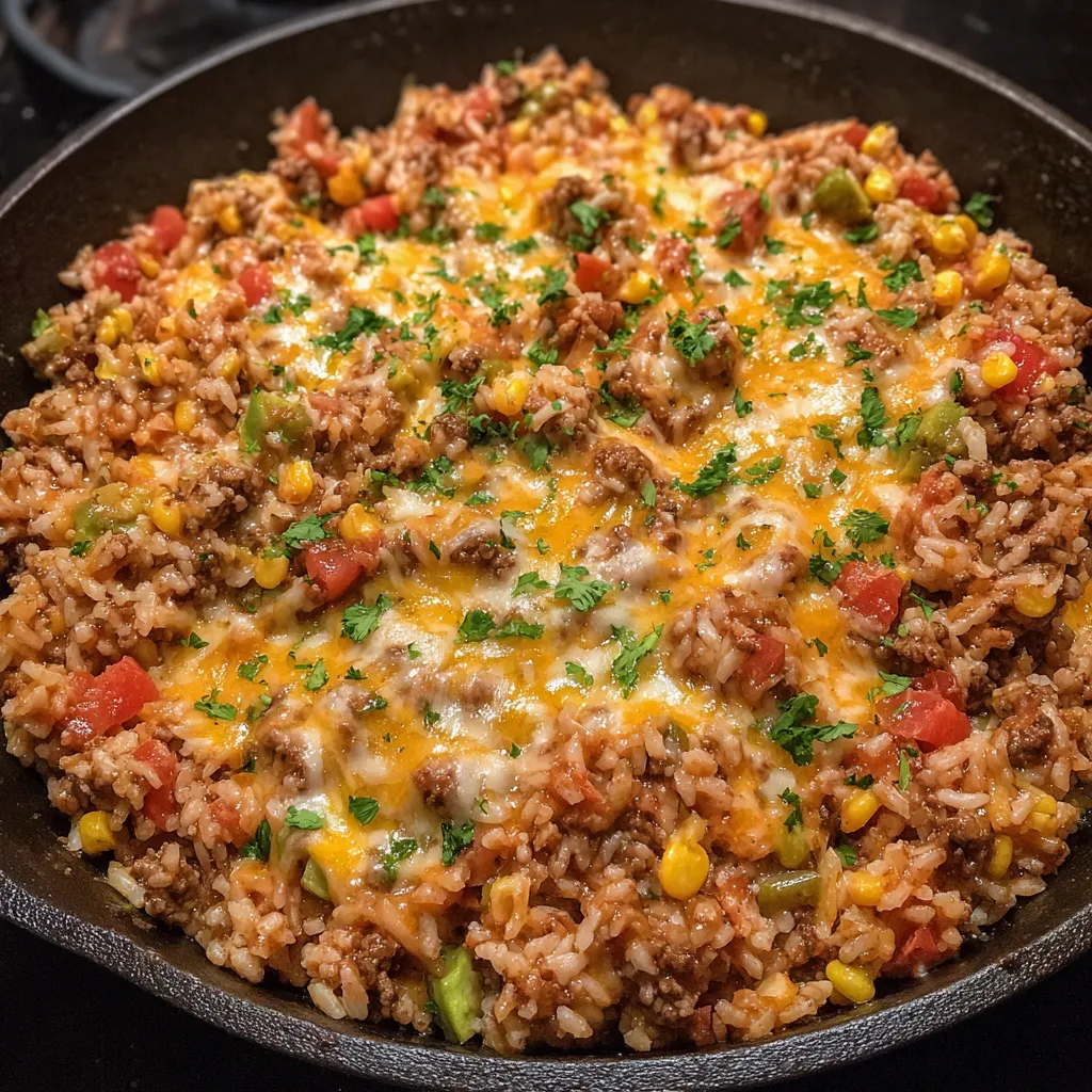 Spoonful of cheesy taco rice