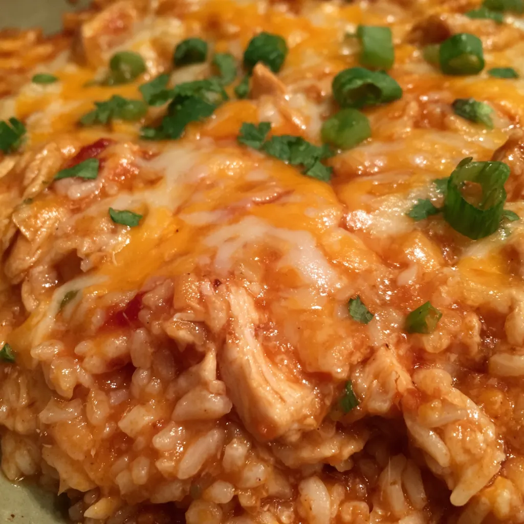 Serving of enchilada rice casserole