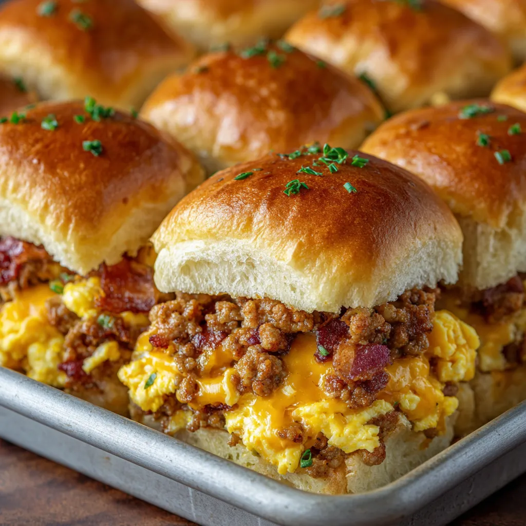 Close-up of breakfast slider