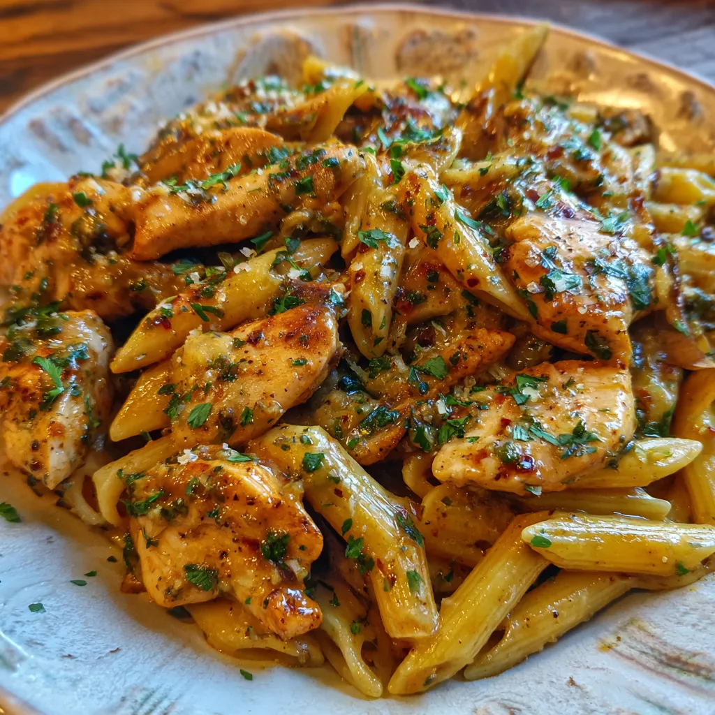 Forkful of chicken pasta