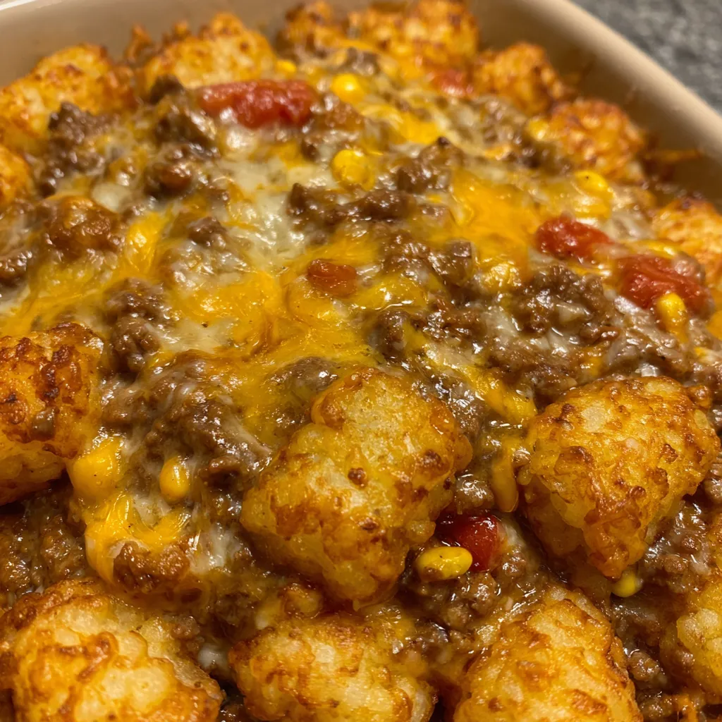 Close-up of cowboy casserole