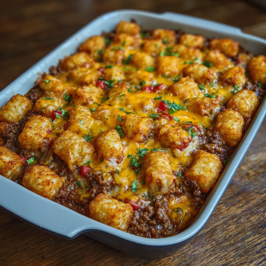 Serving of cowboy casserole