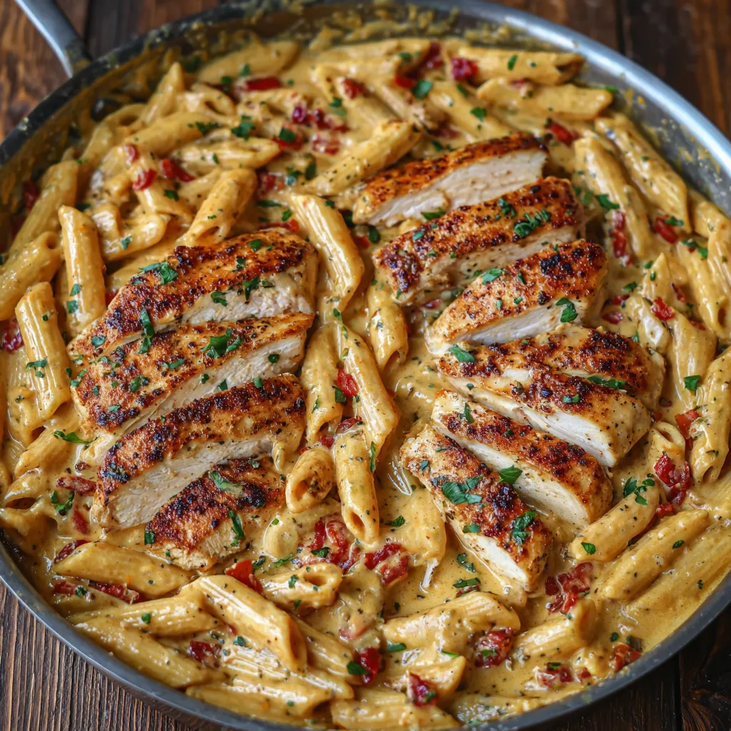 Bowl of Cajun chicken pasta