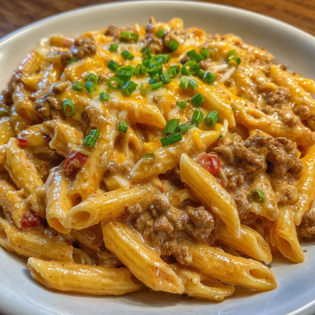 Rotel beef pasta skillet