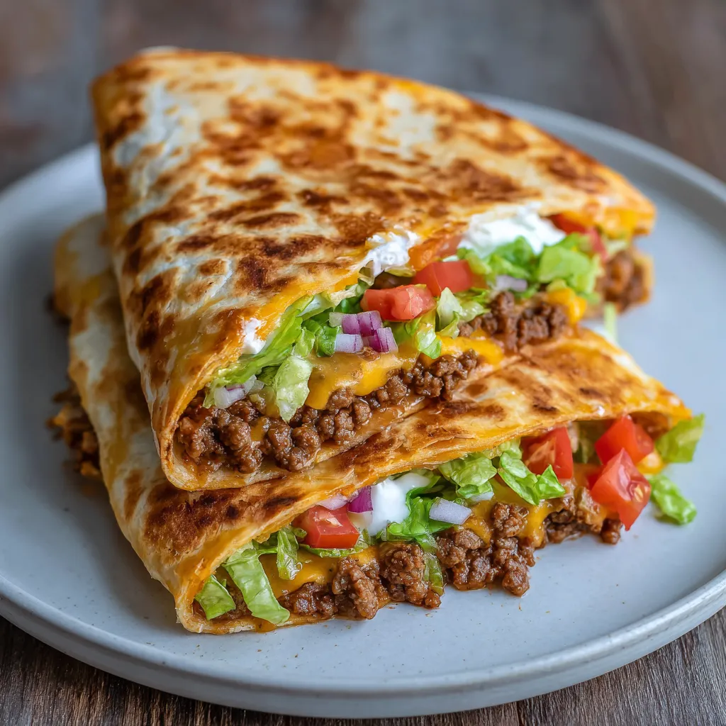 Homemade crunchwrap supreme