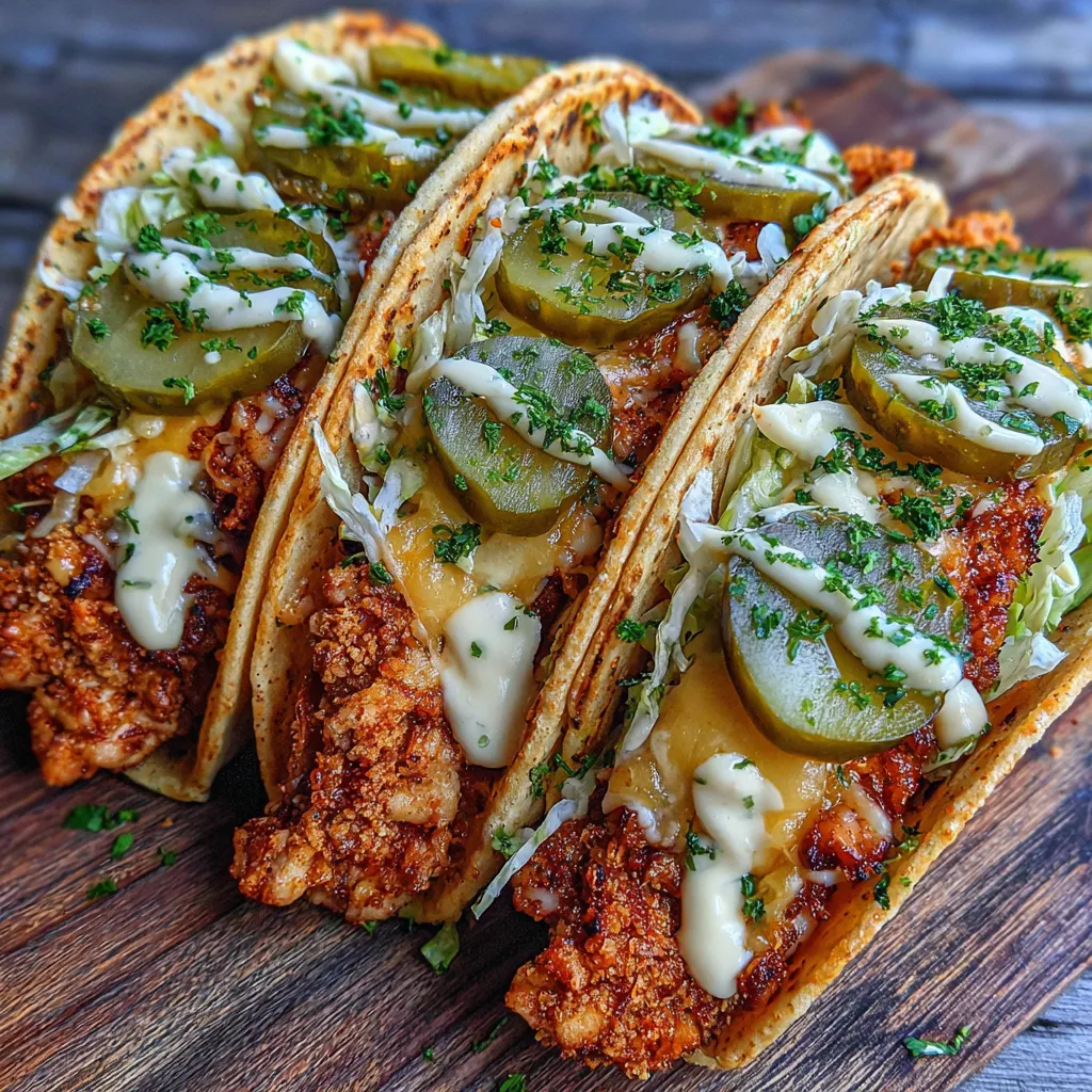 Smash chicken tacos in skillet