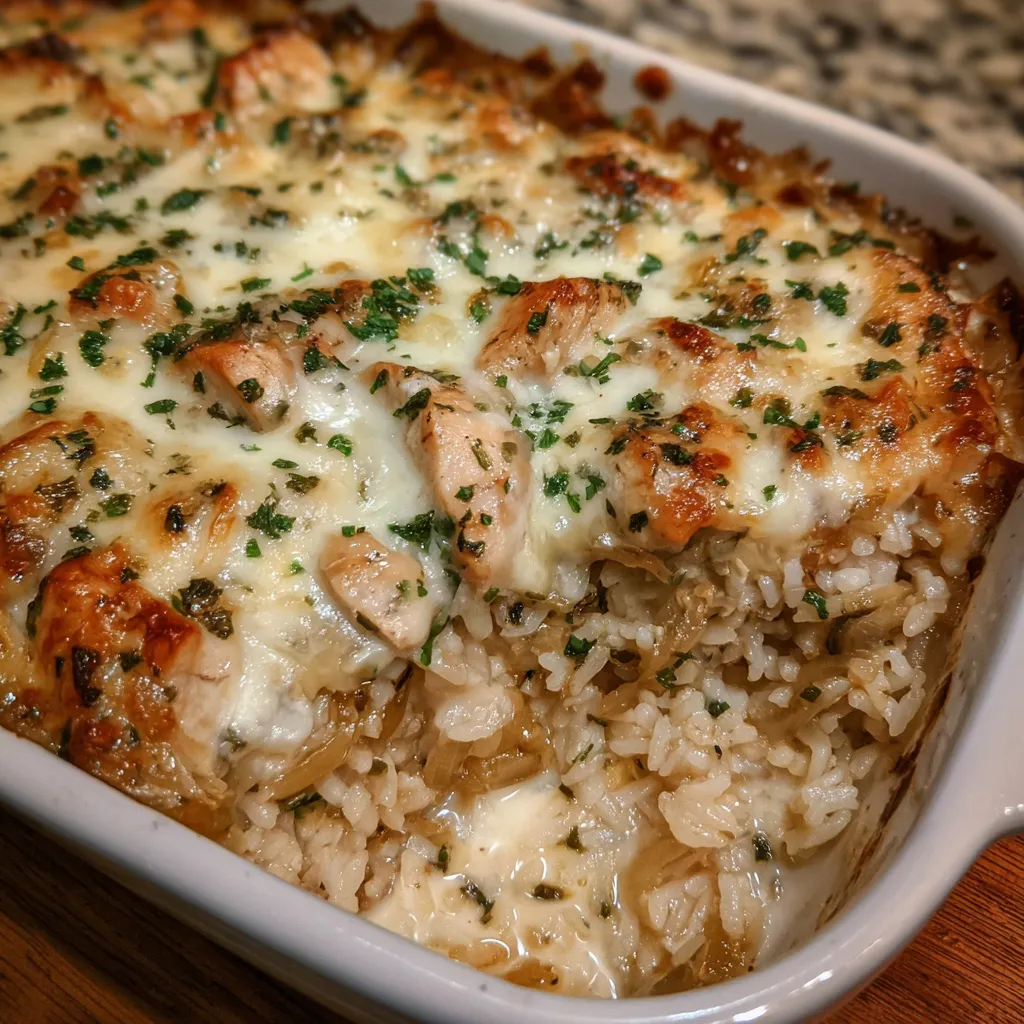 Chicken rice casserole baked