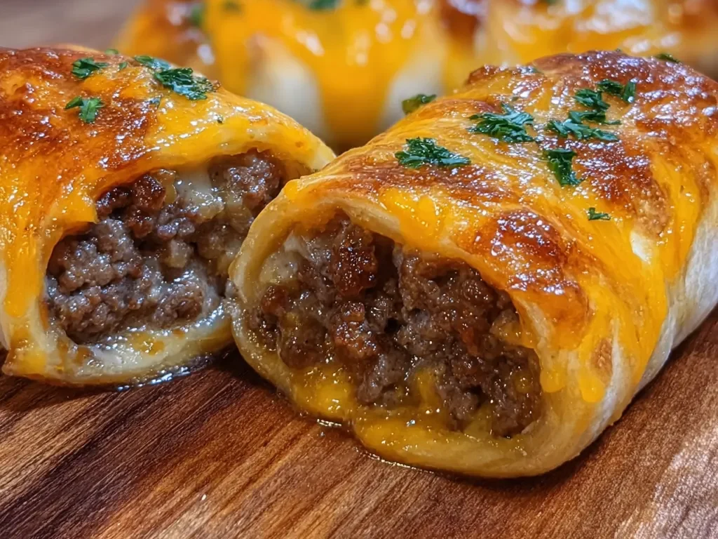 Beef cheeseburger rollups