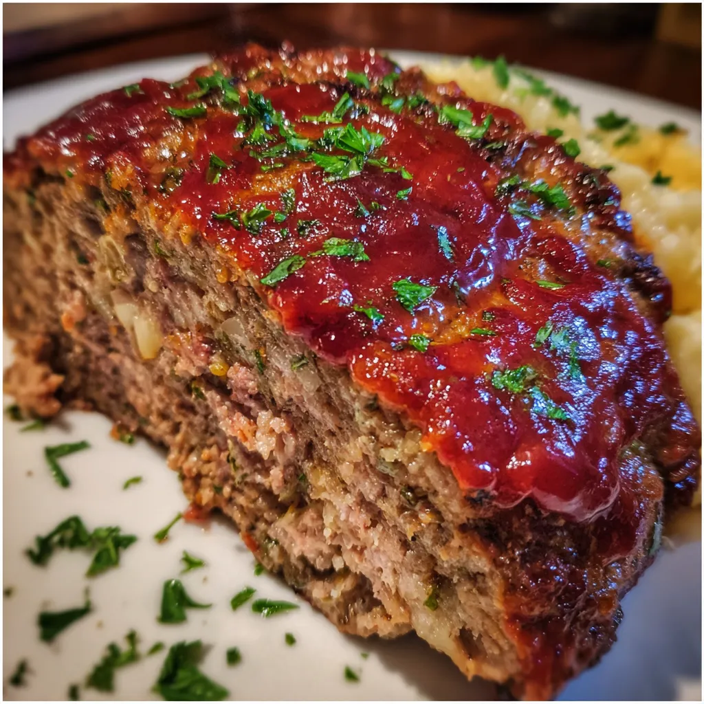 Meatloaf with ketchup glaze