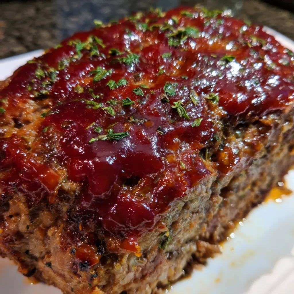Close-up of sliced meatloaf