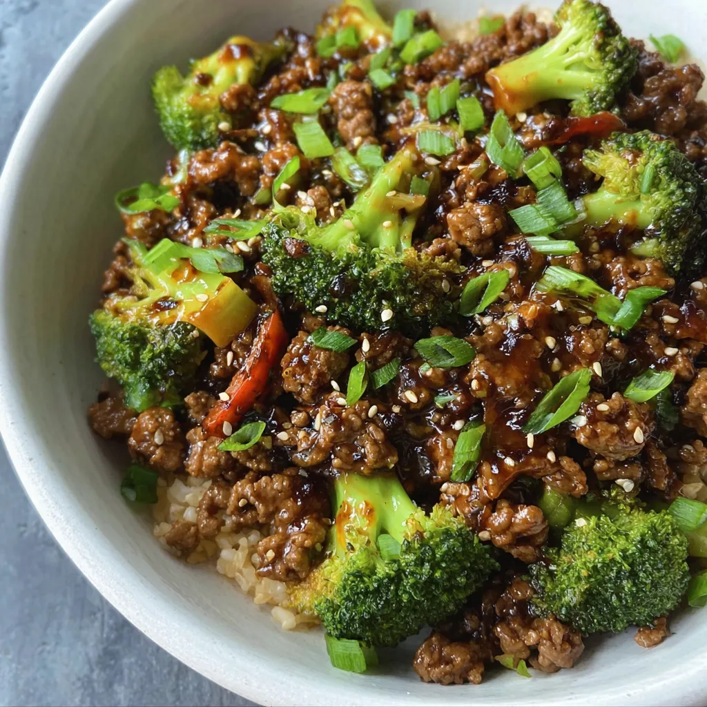 Ground beef and broccoli