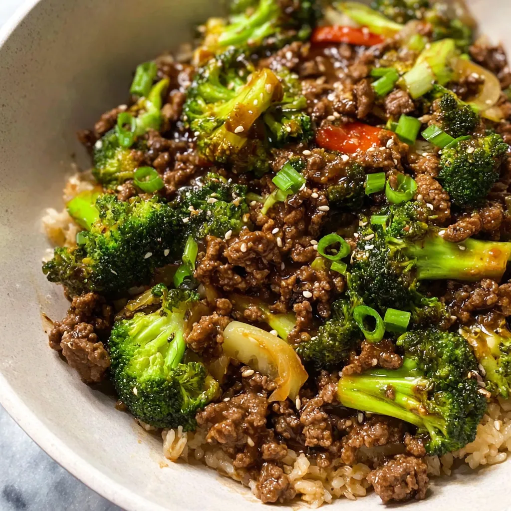 Bowl of beef and broccoli