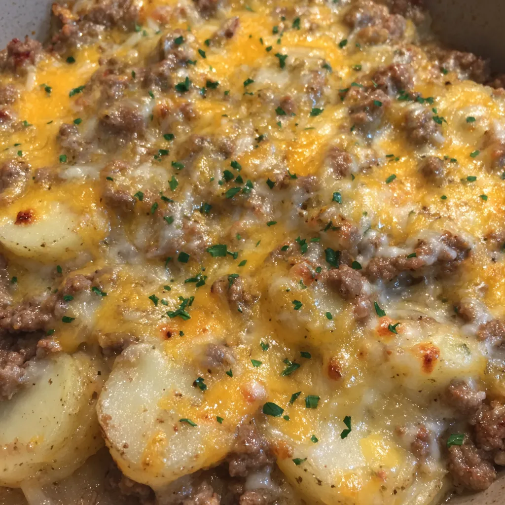 Serving of hobo casserole