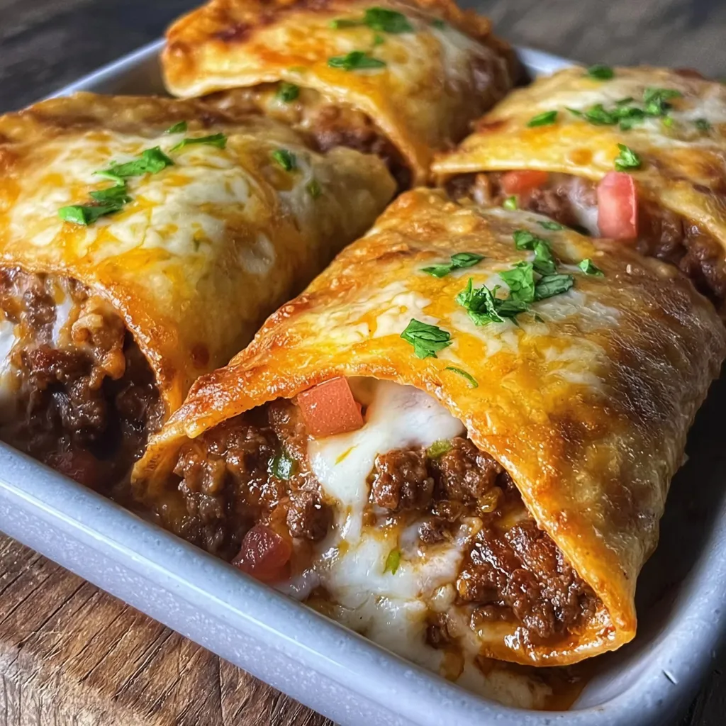 Cheesy pocket tacos on tray