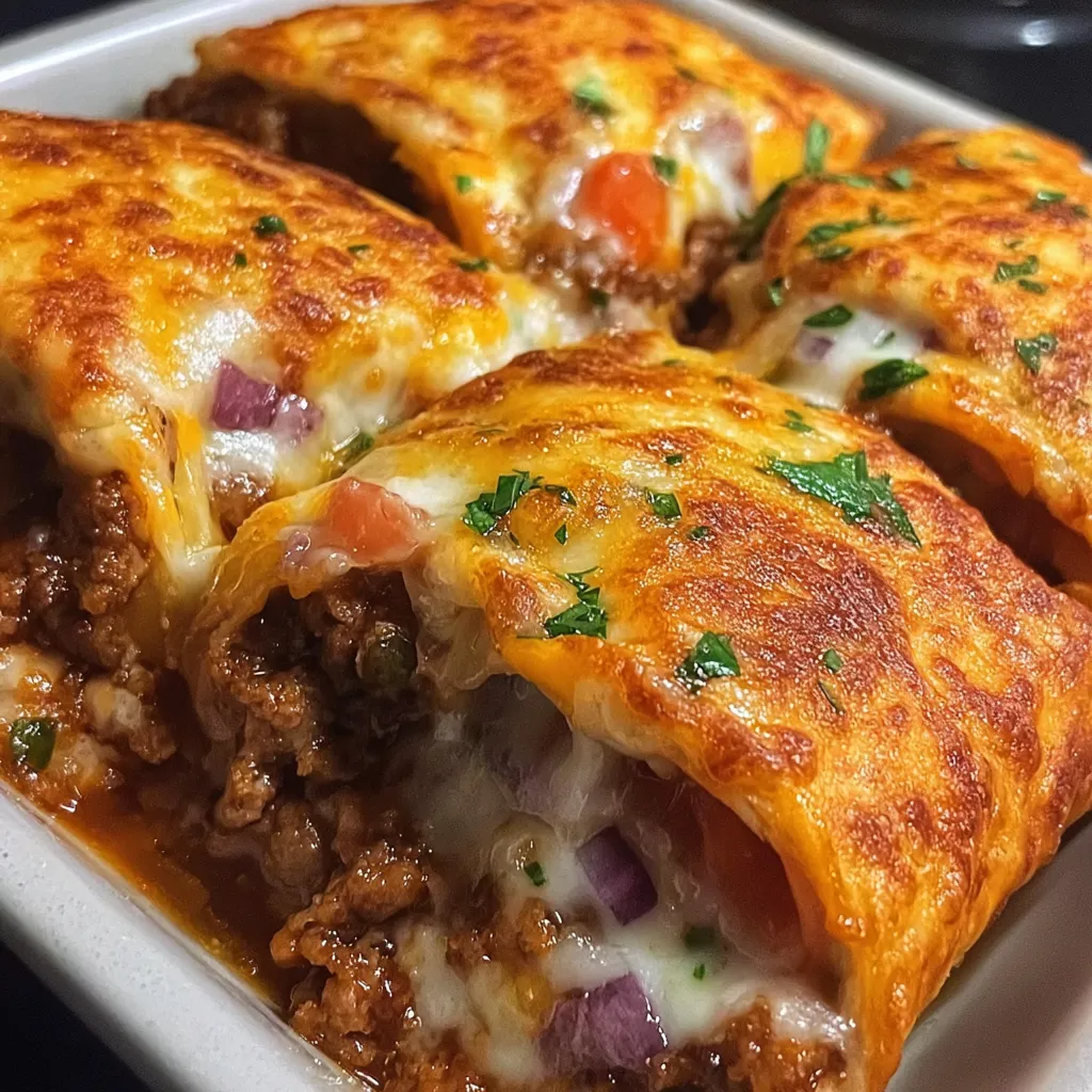 Pocket tacos fresh from oven