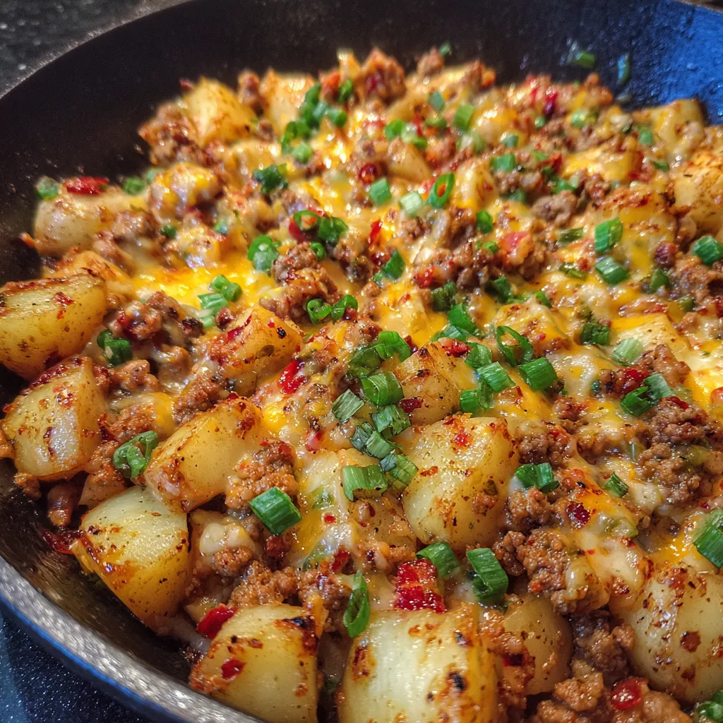 Mexican ground beef potato skillet