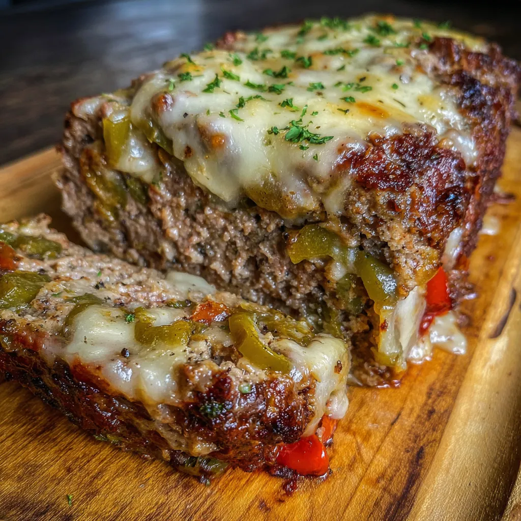 Meatloaf sliced on plate