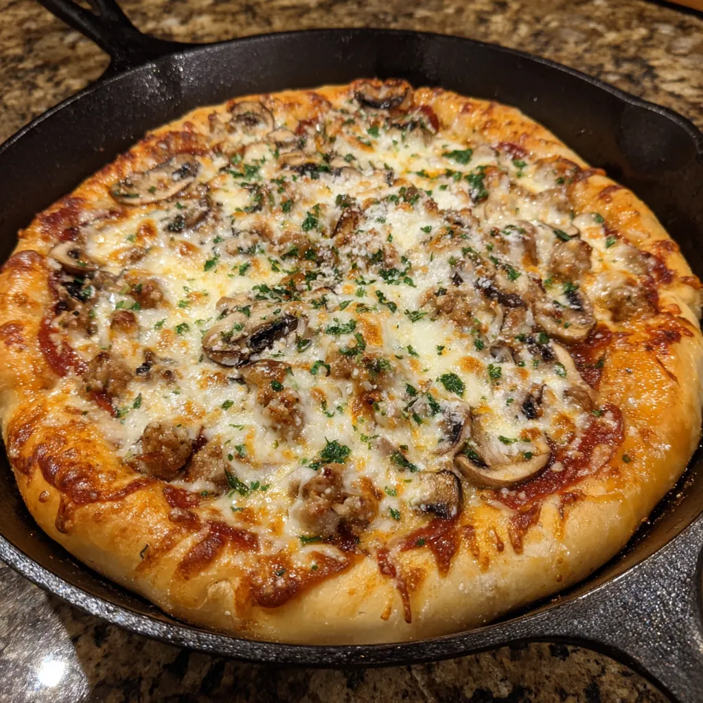 Close-up of pizza pot pie